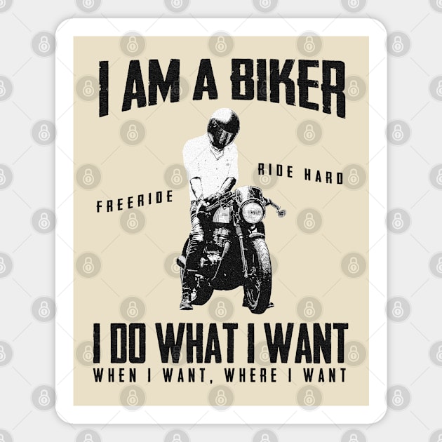 I Am A Biker Mens Funny Motorcycle Magnet by Aspita